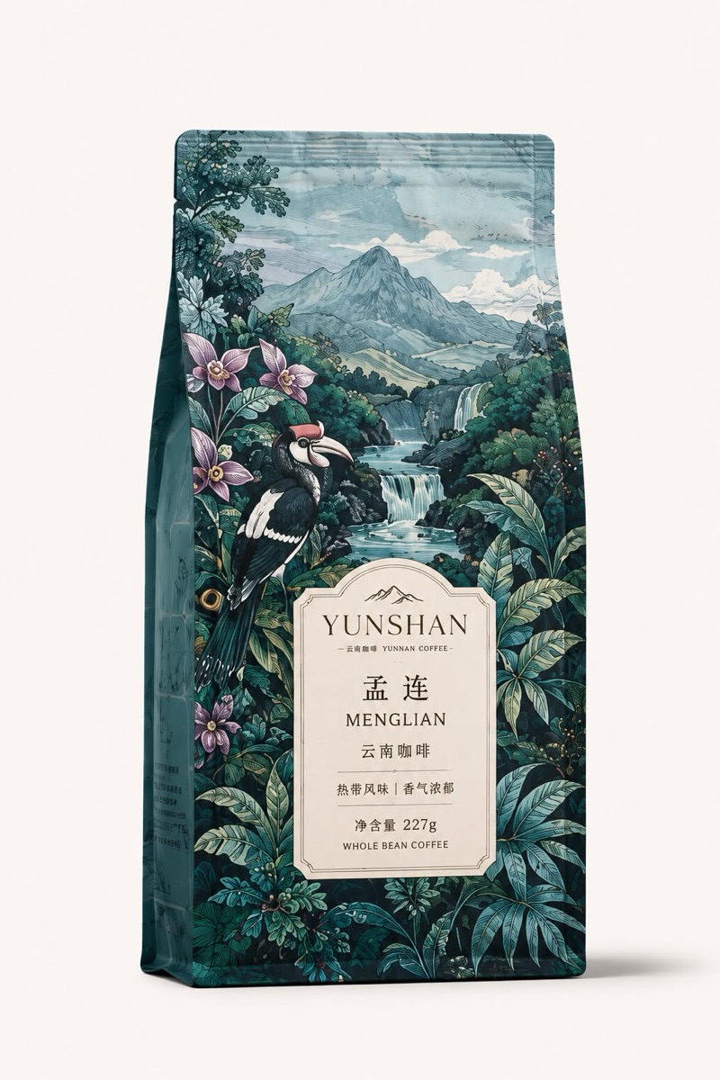 Menglian Deep Roasted coffee package